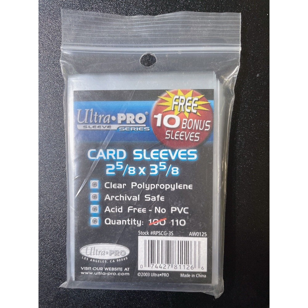 Ultra Pro 100 Count Bonus 10 Clear Poly Penny Trading Card Sleeves MTG Sport NEW